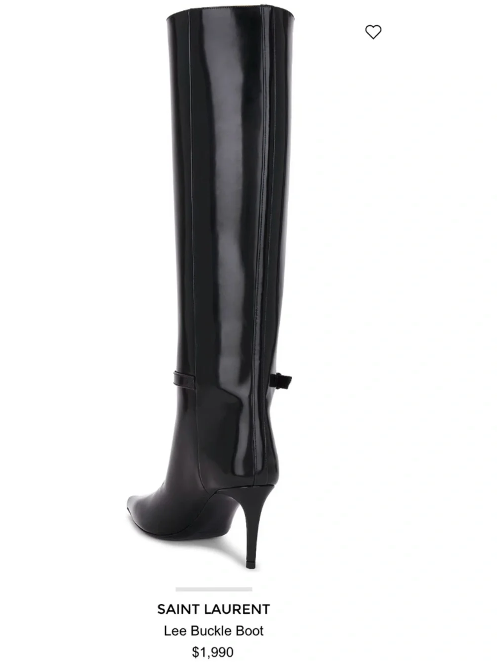 Saint Laurent YSL Lee Buckle Black Leather Boots Size 38 - Picture 2 of 8